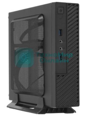 Компьютерный корпус Slim Case Powerman ME100S-BK front fan 4cm, 120W adapter, Mini ITX, VESA