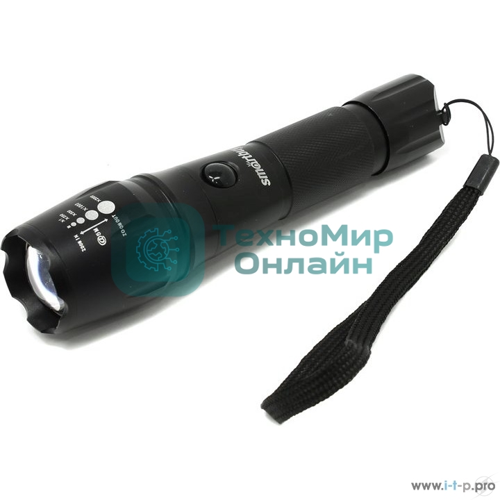 Аккумуляторный Светодиодный фонарь Smartbuy SBF-20-K CREE XM-L T6 10W с системой фокусировки луча, черный