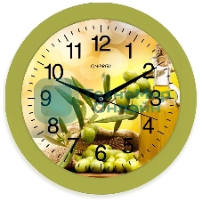 Часы настенные кварцевые Energy модель ЕС-100 оливки