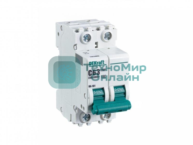 Выключатель автоматический модульный DEKraft 2п C 63А 4.5кА ВА-101 11072DEK