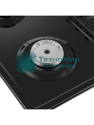 Газовая варочная панель Maunfeld EGHE.64.3STS-EB/G, 4 конфорки, эмалированная сталь, черный