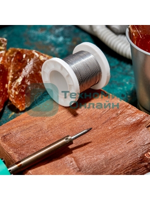 Припой с канифолью Rexant ПОС-61, 100г, Ø0,8мм, (олово 61%, свинец 39%), катушка