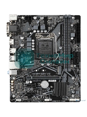 Материнская плата Gigabyte H410M S2H V2, LGA 1200, Intel H470, 2xDDR4, 4xSATA, 1xM.2, 1xPCIe 3.0 x16, 2xPCIe 3.0 x1, 1xDVI-D, 1xHDMI, 1xVGA, 1x 1Gb LAN, 2xUSB-A 3.2 Gen 1, 4xUSB-A 2.0, 3x3.5 мм, 7.1, Micro ATX