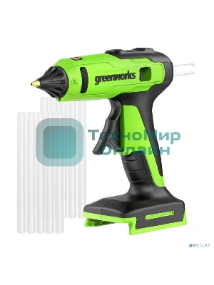 Пистолет клеевой аккумуляторный GreenWorks G24GLG, 24V, 11 мм, без АКБ и ЗУ (3502207)