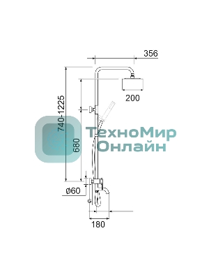 SUS124-009DK Душевая система, ø40