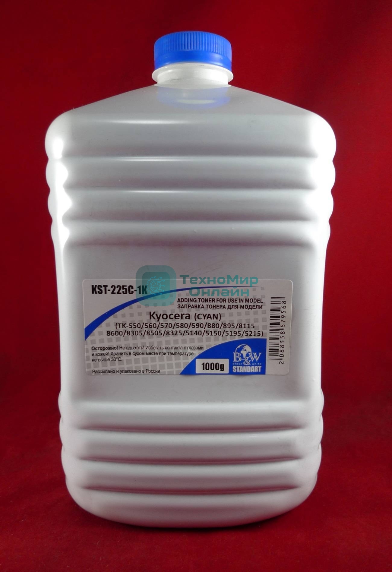 Тонер для Kyocera TK-550/580/590/880/895/8115/8600/5140/5150/5195 Cyan (Tomo VF03-C) (кан. 1кг) Black&White Standart