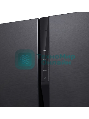 Холодильник Hyundai CS5003F черная сталь двухкамерный 331/165л морозилка сбоку, No Frost, Side by Side