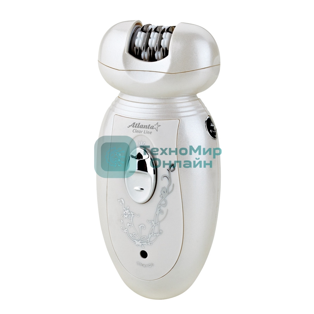 Эпилятор ATLANTA, ATH-6641, 3 в 1, 2ск, насадки для бритья, работа от аккум, долговечная батарея Ni-MH, низкий ур шума, белый/перламутровый.