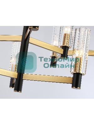 Люстра Ambrella light LH55515/12 BK/BS/CL черный/латунь/прозрачный E14*12 max 40W D860*905