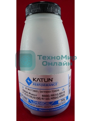 Тонер Xerox Phaser 6000/6010/6015/6125/6128/6130/6140/6500/6505Cyan, химический (фл.30г.) Katun фас. России