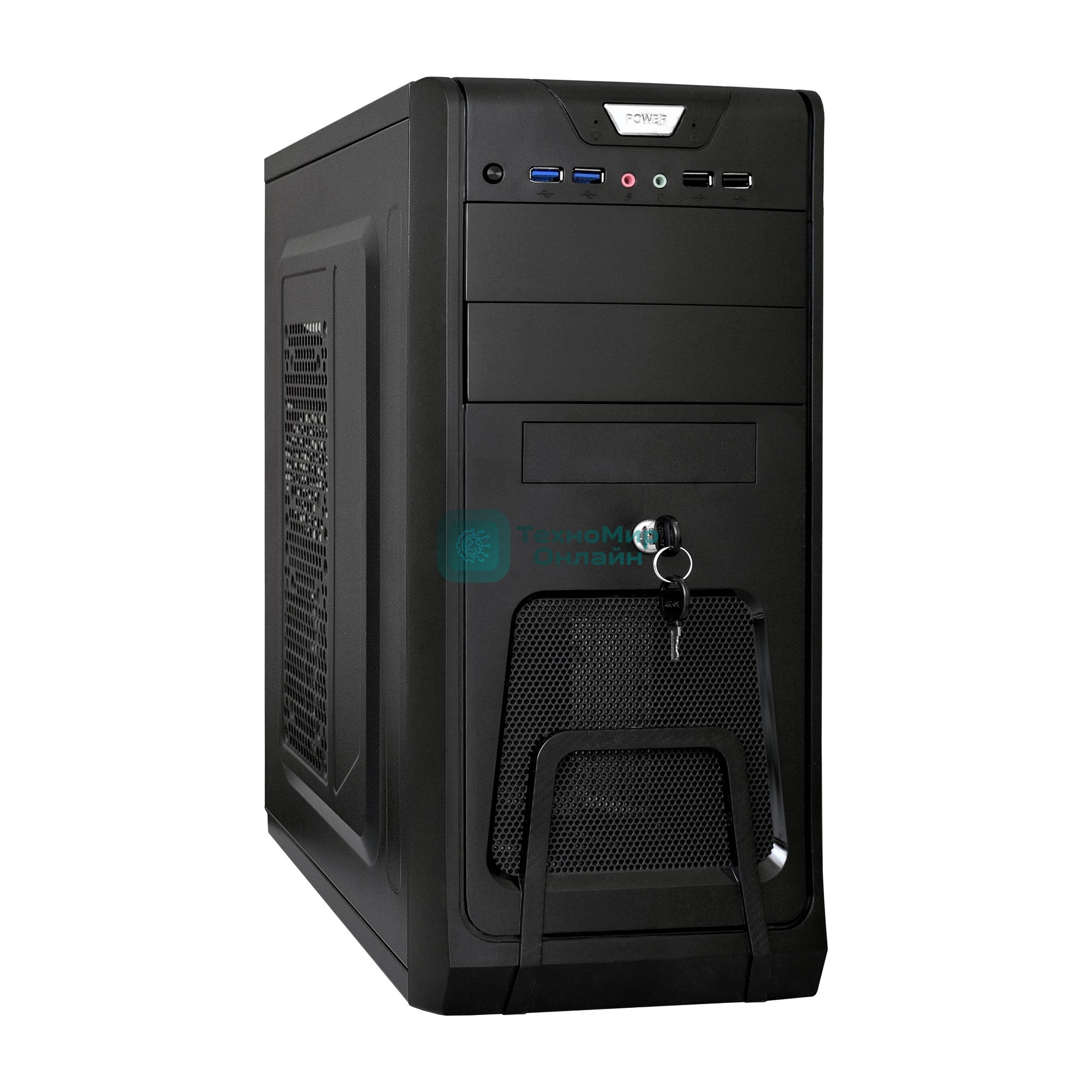 Компьютерный корпус Miditower ExeGate EX283216RUS CP-603UB-CP400 (ATX, БП CP400 с вент. 8см, 2*USB+2*USB 3.0, аудио, блокировка, черный)