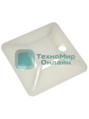 Площадка самокл. 25х25 под хомуты белый (уп.100шт) IEK UHP30-25-100