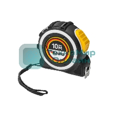 Рулетка Kranz Selbstfixierung, 10м x 25мм, магнитный двухсторонний зацеп, нейлон, двухсторонняя шкала, автоматическая фиксация