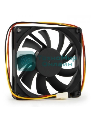 Вентилятор для корпуса Gembird черный, 80 мм, 2600 об/мин, 27 дБ, 3 pin