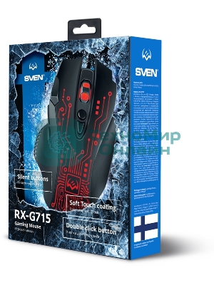 Мышь проводная SVEN RX-G715 черный, 3200 dpi, USB, кнопки - 8