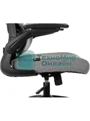 Кресло руководителя Бюрократ Sigma 1 серый, сетка/ткань, крестов. пластик