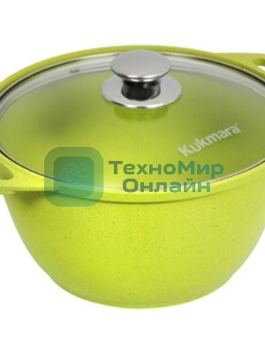 Кастрюля Kukmara к41tsml а/пр литая 4,0 л стекл/кр Trendy style malachite