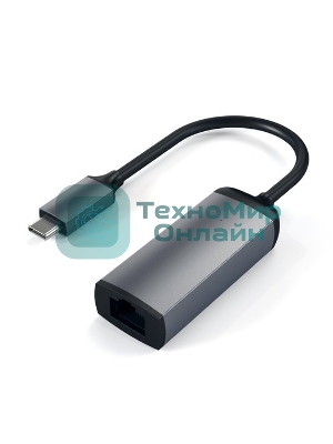 Адаптер Satechi Type-C to Gigabit Ethernet. Поддержка 10/100/1000Mbps Ethernet, серый космос