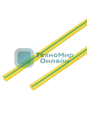 Термоусадочная трубка PROconnect 60/30 мм, желто-зеленая, упаковка 10 шт. по 1 м