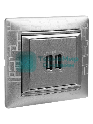 Розетка 2-ая USB 770270 Legrand Valena Алюминий