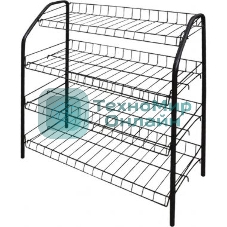 Этажерка НИКА ЭТ1/Ч, черный, 4 полки 700x660x300