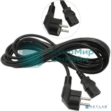 Кабель питания ExeGate Power PC-5P (Евровилка угловая Schuko->С13) VDE-250V-3*1.0-CU, 10A, 5м