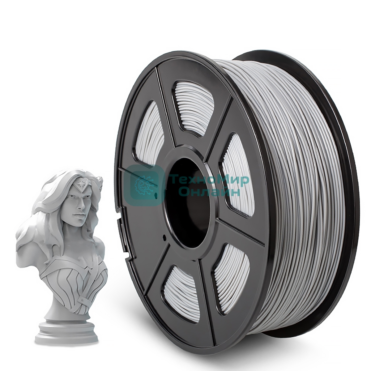 Филамент NVPrint ABS Grey для 3D печати диаметр 1.75мм длина 330 метров масса 1 кг