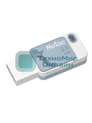 Флешка USB Netac UA31 (NT03UA31N-032G-20BL), 32Gb, USB 2.0, R/W 110/45, синий/белый