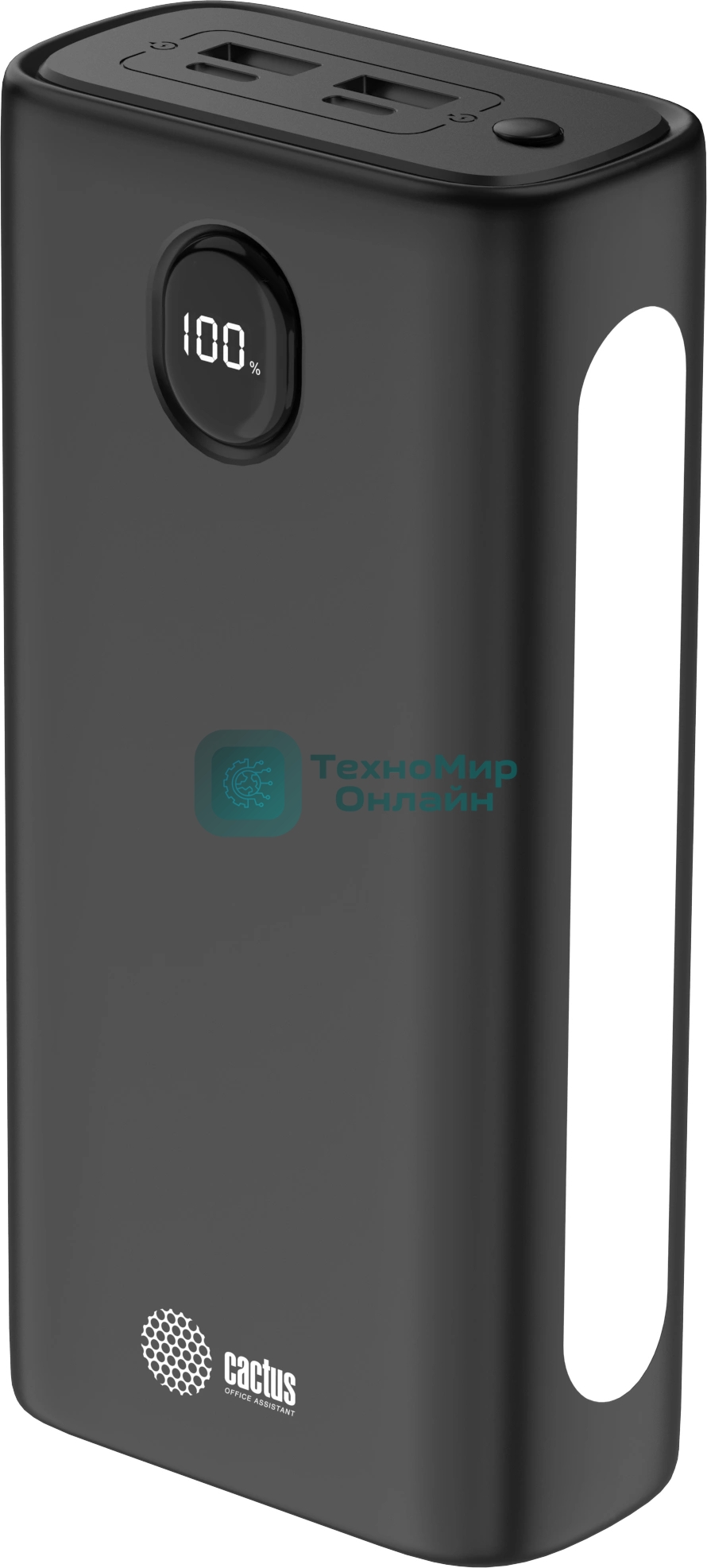 Портативный аккумулятор Cactus CS-PBFSJA-30000 30000mAh 4.5A 2xUSB-A/USB-C черный