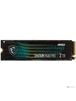 Накопитель SSD MSI SPATIUM M480 PRO, 2Tb, M.2 2280, PCIe 4.0 x4, NVMe, R/W 7400/7000
