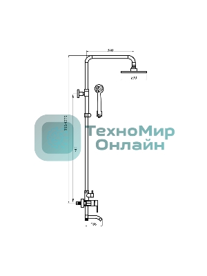 SUS124BL-009DK Душевая система, ø35