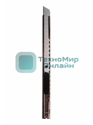 Нож с сегментированным лезвием Rexant 9 мм, корпус металлический, c клипсой