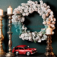 Заснеженный еловый венок Neon-night Ø 60 см, ПВХ