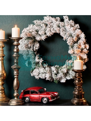 Заснеженный еловый венок Neon-night Ø 60 см, ПВХ
