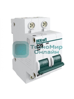 Выключатель автоматический модульный DEKraft 2п C 6А 4.5кА ВА-101 11064DEK