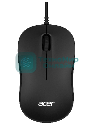 Мышь проводная Acer OMW140 черный, 1200 dpi, USB, кнопки - 3