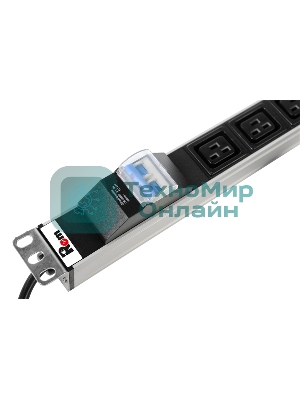 Блок силовых розеток Rem Rem-16, IEC 60320 С19 х 6, вход Schuko, шнур 3 м, 45х484х45 мм (ВхШхГ), 16А, автомат