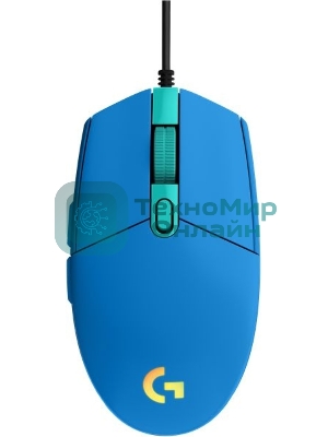 Мышь проводная Logitech G102 LIGHTSYNC синий, 8000 dpi, USB, кнопки - 6