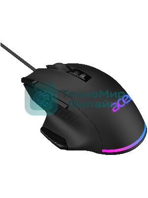Мышь проводная Acer OMW180 черный, 6400 dpi, USB, кнопки - 9