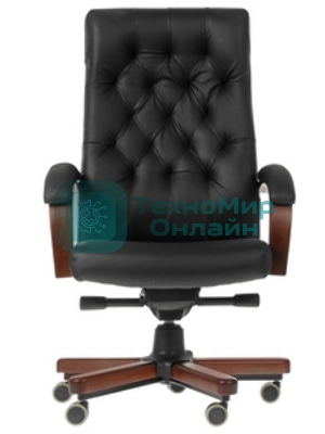 Кресло Бюрократ T-9928WALNUT черный, кожа