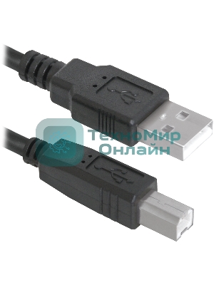 Кабель Defender USB04-06p.bagКабель USB 2.0 для соед. 1.8м AM/BM, пакет