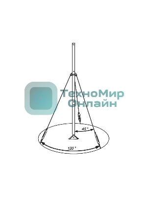Мачта для антенн алюминиевая Rexant 600 см (4С-150)
