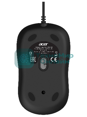Мышь проводная Acer OMW140 черный, 1200 dpi, USB, кнопки - 3
