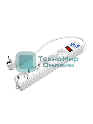 Сетевой фильтр Power Cube B 0,5 м 5 розеток (белый) 10А/2,2кВт