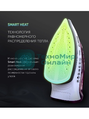 Утюг Polaris PIR2668AK 3m белый/розовый 2600Вт