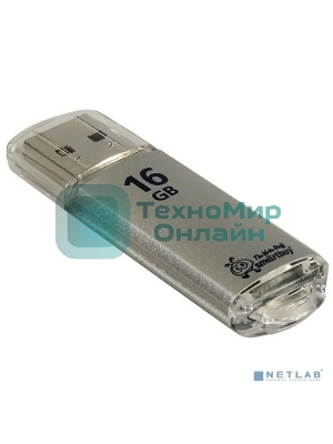 Флешка USB SmartBuy V-Cut Silver (SB16GbVC-S), 16Gb, USB 2.0, R/W 25/15, серебристый