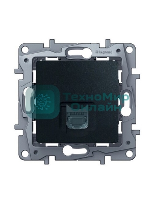 Информационная розетка RJ 45, категория 5e, UTP, Etika, антрацит