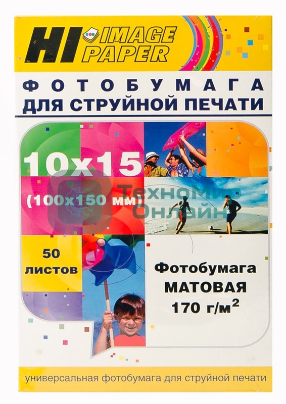 Фотобумага матовая односторонняя (Hi-image paper) 10x15, 170 г/м, 50 л.
