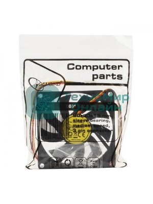 Вентилятор для корпуса Gembird черный, 80 мм, 2600 об/мин, 27 дБ, 3 pin