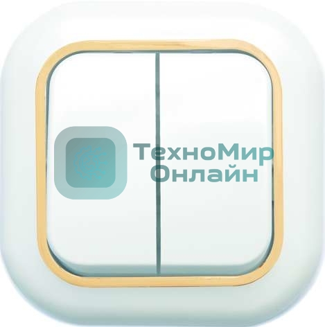 Выключатель Кунцево-Электро 2-кл. СП Валентина 10А IP20 С56-034 белый/зол.